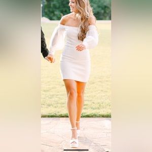 White Off The Shoulder Bridal Dress